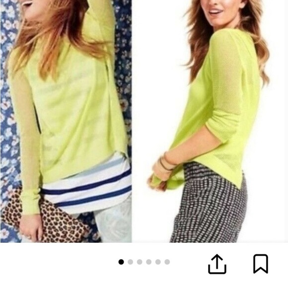 CAbi Split Back Mesh Panel Sweater Size M - Picture 5 of 5